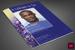 Blue Navy Funeral Program Template