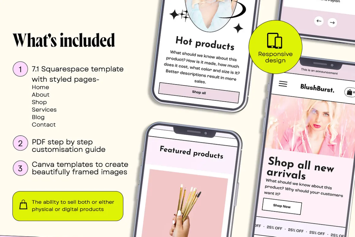 Blush Pink Pastel Website Template