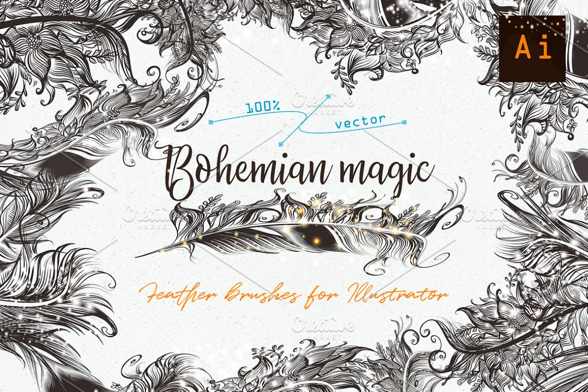 Bohemian magic. Illustrator brushes