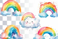 Boho Rainbows Watercolor