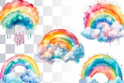 Boho Rainbows Watercolor