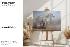 Boho Canvas on Easel Mockup -4 Sizes