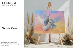 Boho Canvas on Easel Mockup -4 Sizes