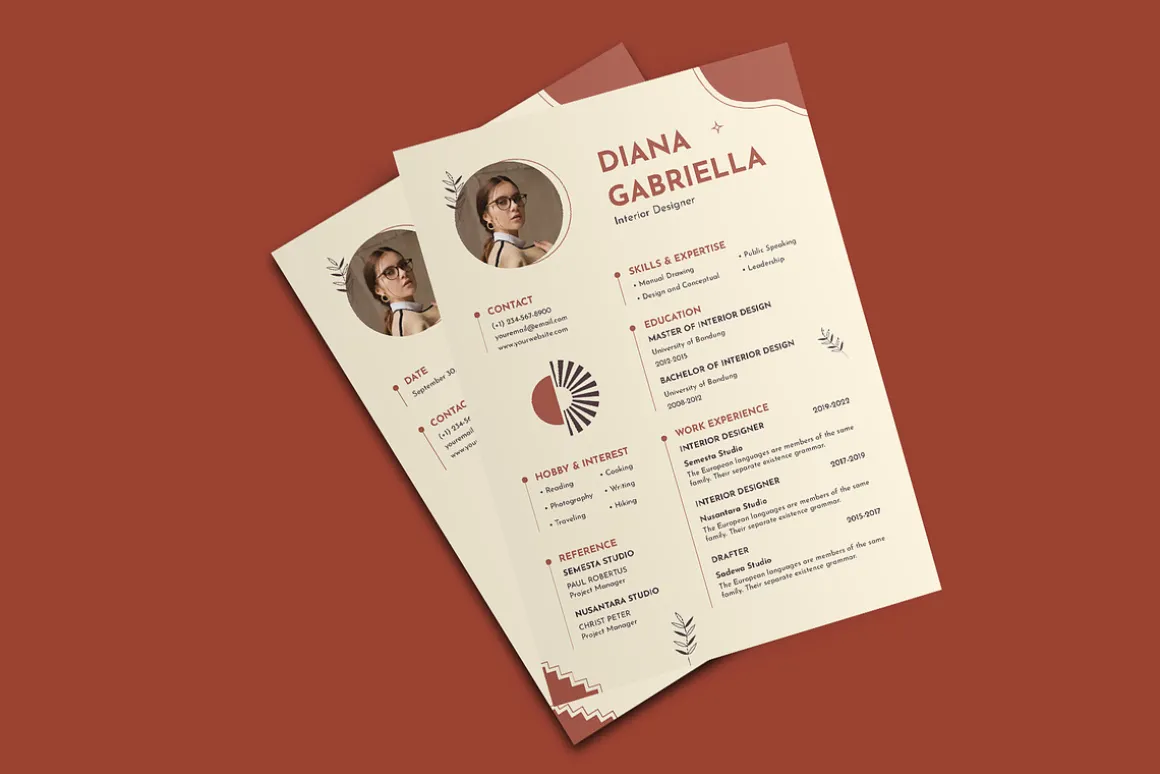 Boho CV Resume Template
