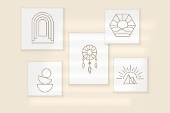 Boho logo design elements - vector