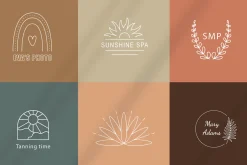 Boho logo design elements - vector
