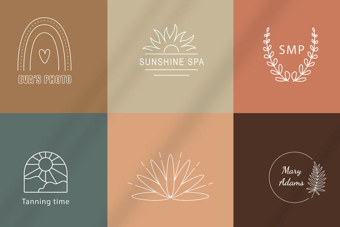 Boho logo design elements - vector