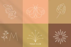 Boho logo design elements - vector