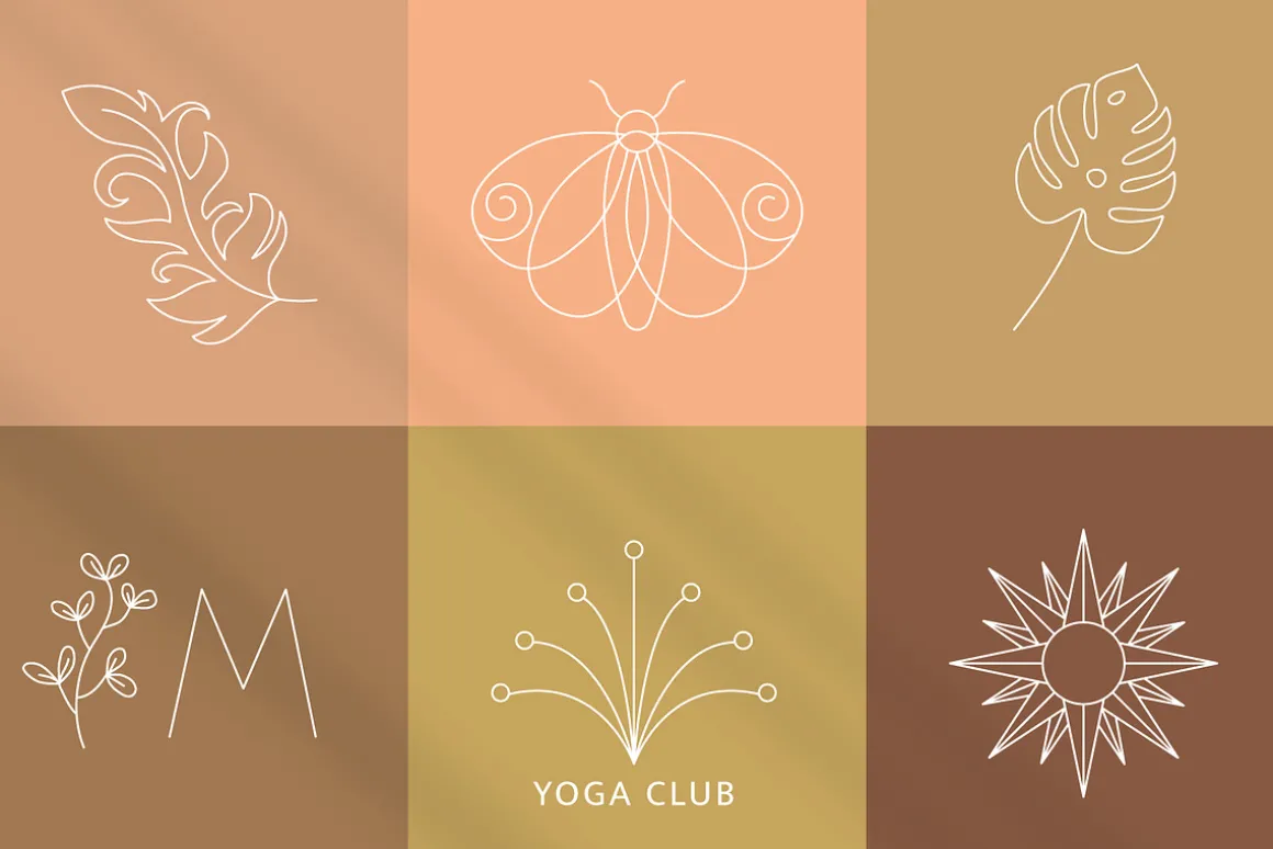 Boho logo design elements - vector