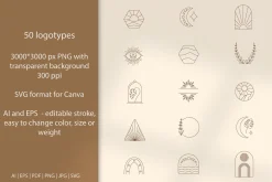 Boho logo design elements - vector