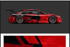 Bold Red Racing Car Wrap Design