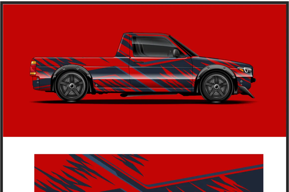 Bold Striped Truck Wrap Design