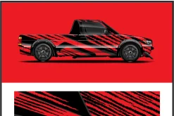Bold Striped Truck Wrap Design