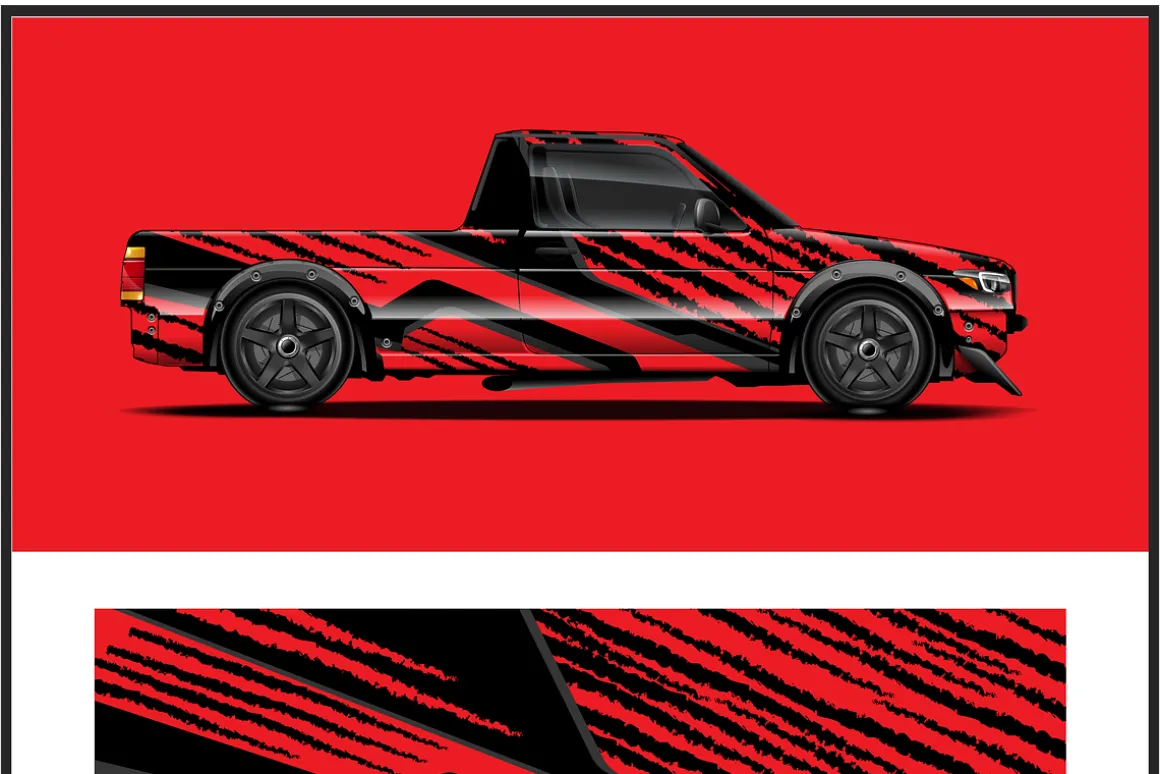 Bold Striped Truck Wrap Design
