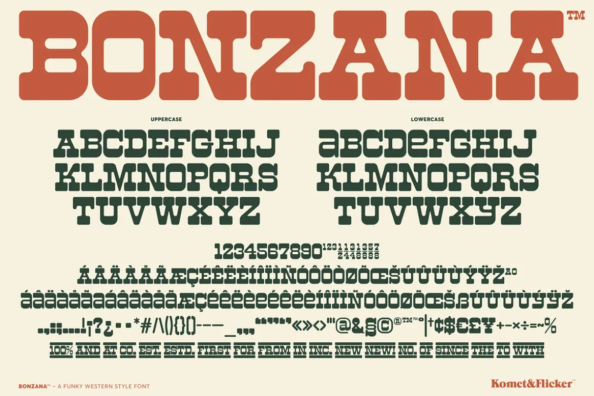 BONZANA - A Funky Western Style Font
