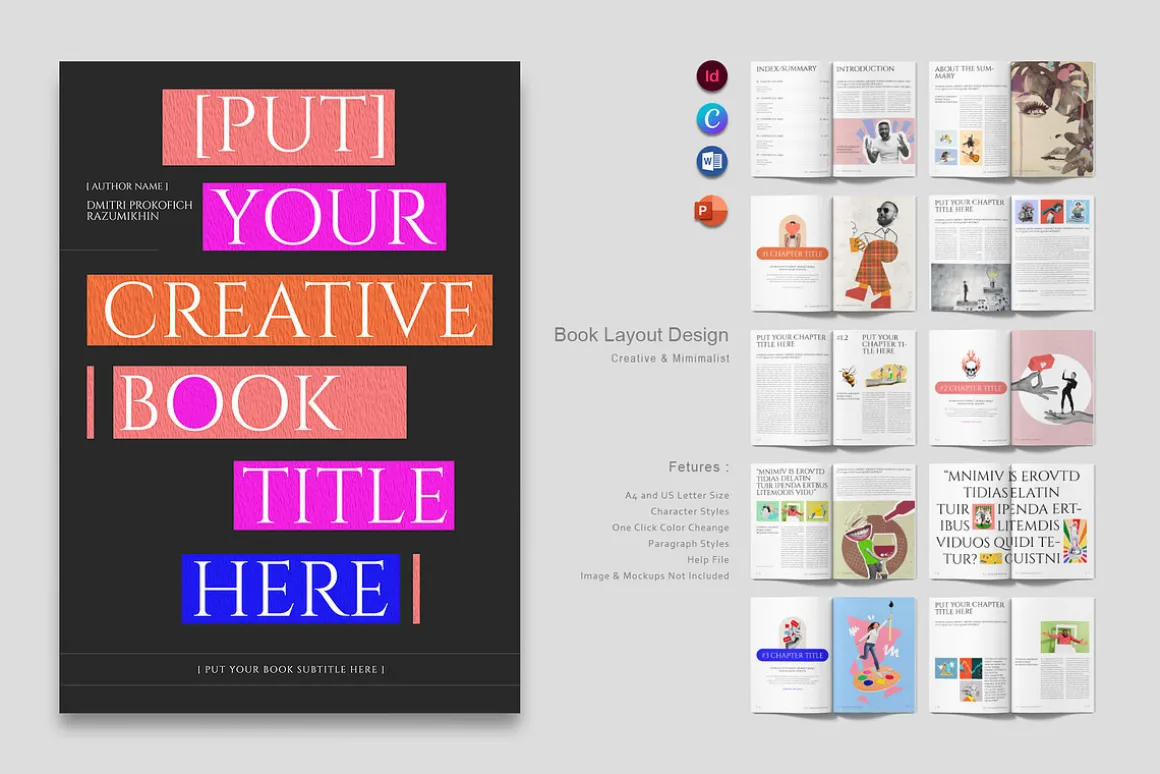 Book Title Layout Design Template