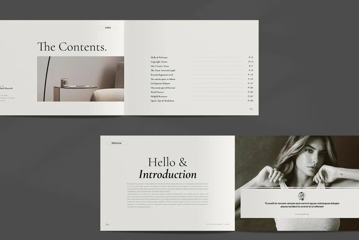 Book Title Layout Landscape Template