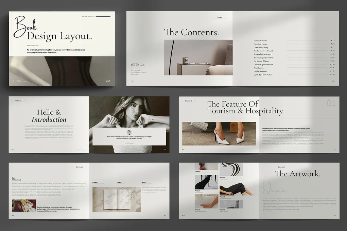 Book Title Layout Landscape Template