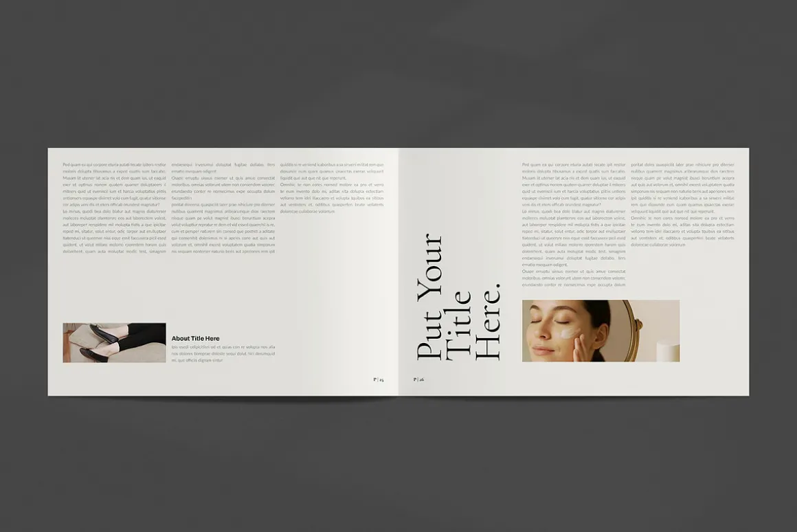 Book Title Layout Landscape Template