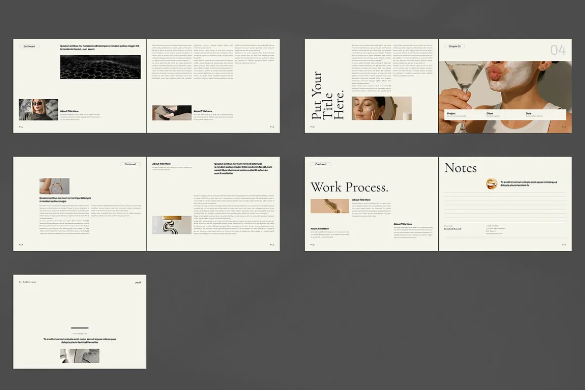 Book Title Layout Landscape Template