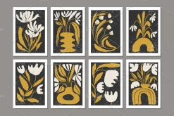 16 Botanical Mid Century Posters