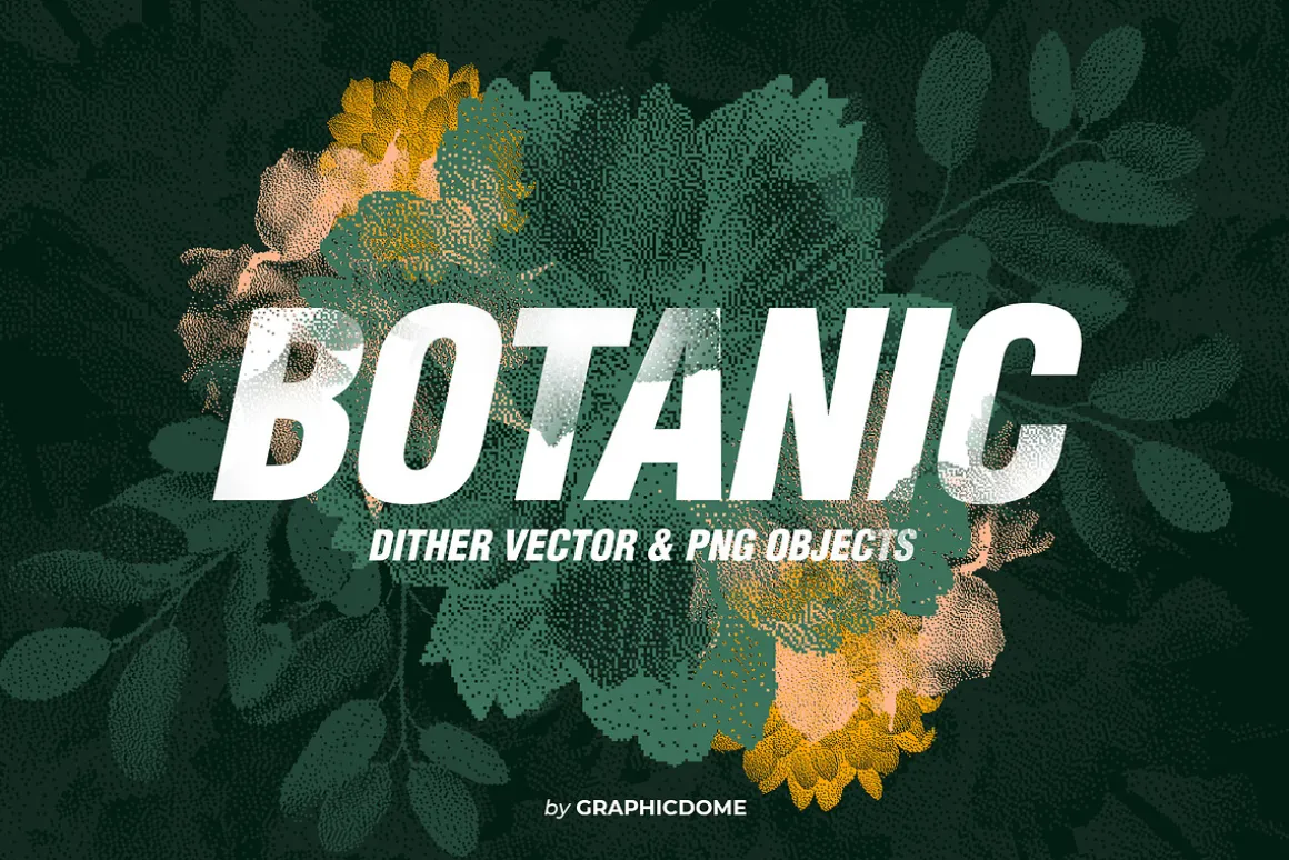 70 Botanic Dither Vector & PNG