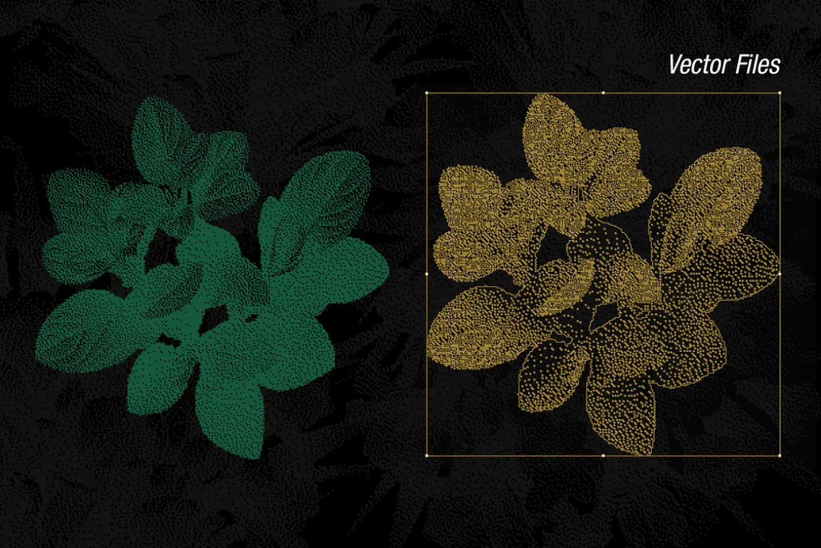 70 Botanic Dither Vector & PNG
