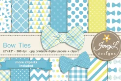 Bow Ties Digital Paper & Clipart