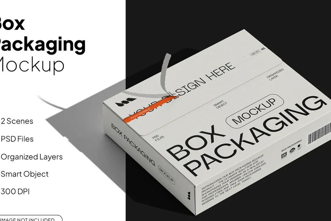 Box Packaging Mockup Two Angles