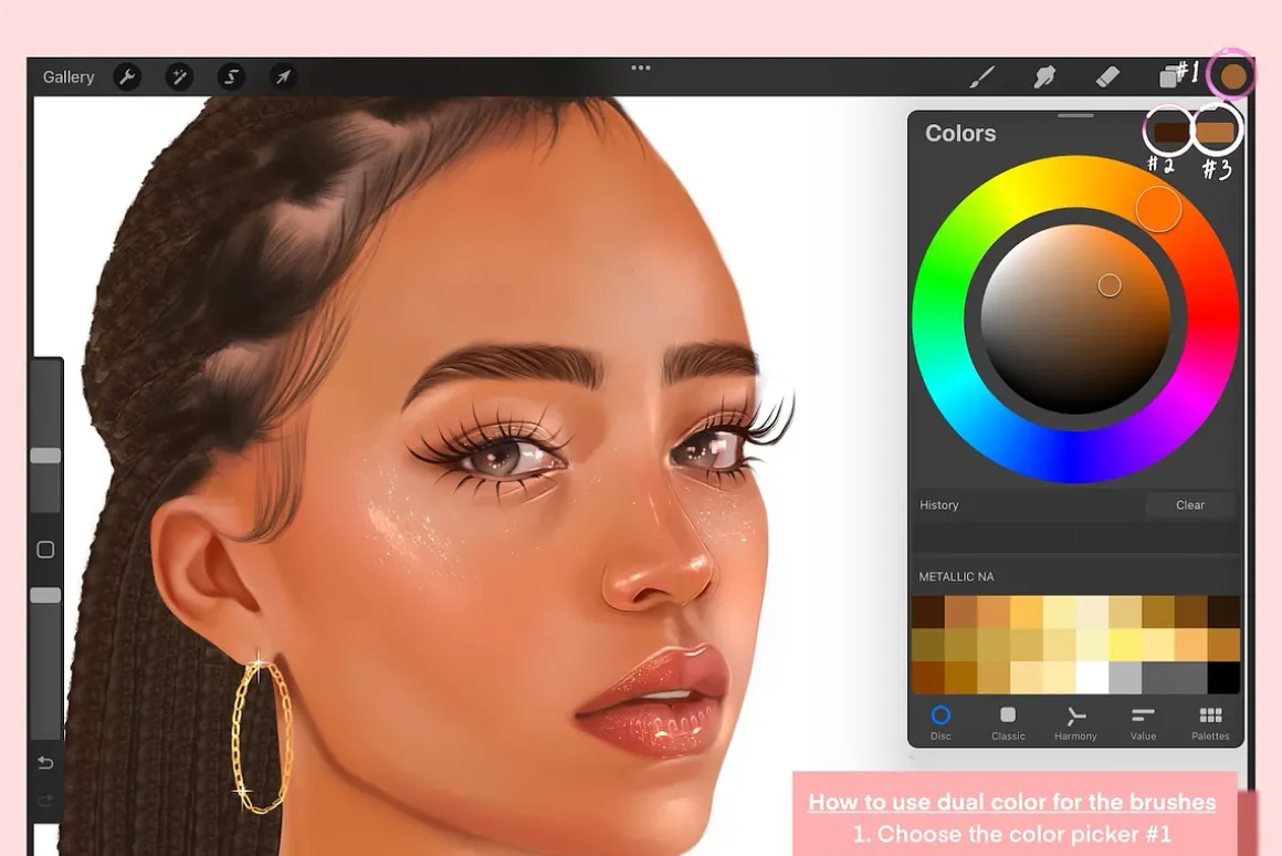 Braid and Curl Brushes for Procreate