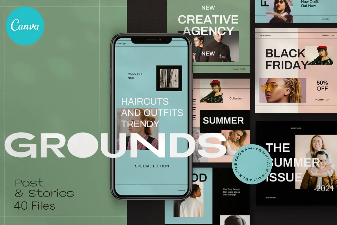 Brand Social Media Pack Canva Bundle