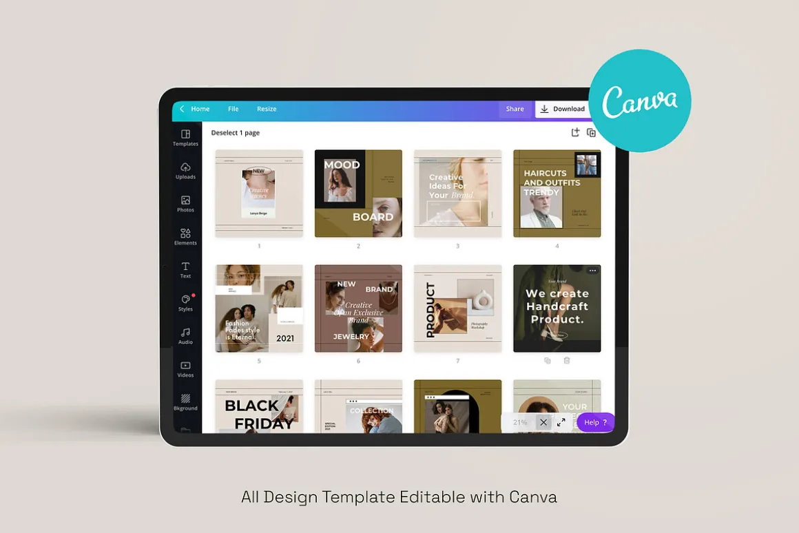 Brand Social Media Pack Canva Bundle