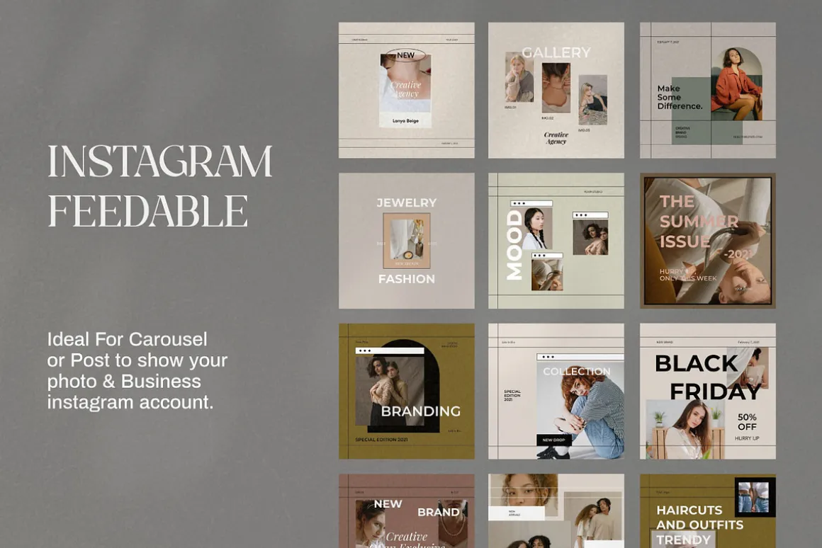 Brand Social Media Pack Canva Bundle