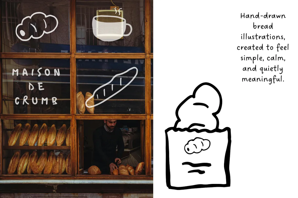 140+ Bread & Bakery Hand-Drawn Set