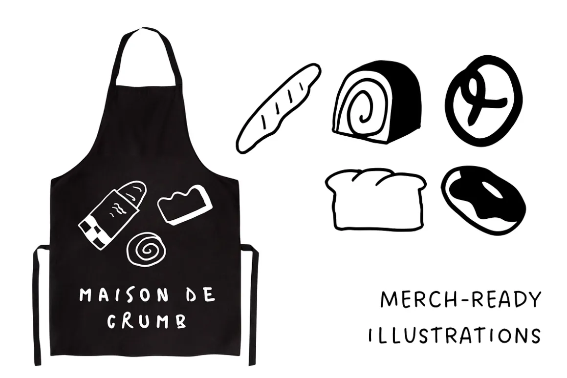 140+ Bread & Bakery Hand-Drawn Set
