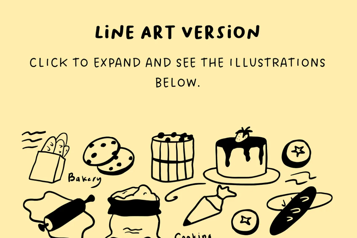 140+ Bread & Bakery Hand-Drawn Set