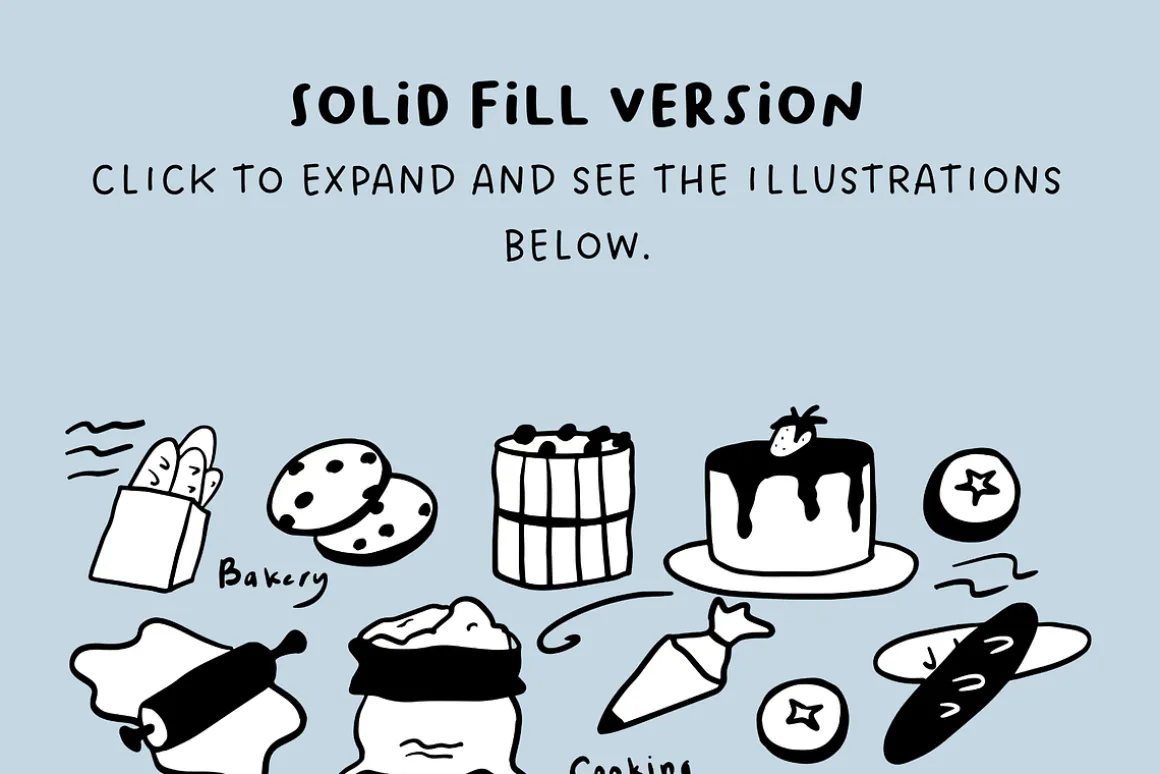 140+ Bread & Bakery Hand-Drawn Set
