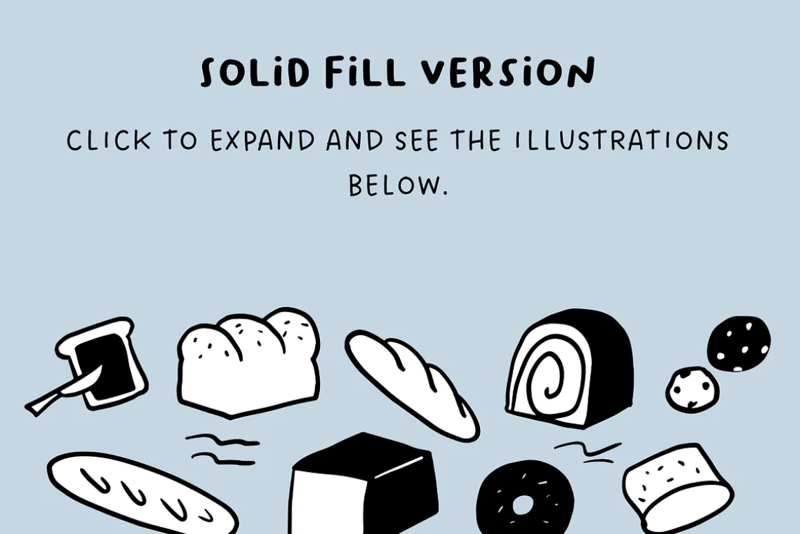 140+ Bread & Bakery Hand-Drawn Set