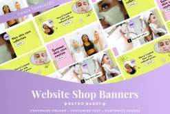 Bright Retro Shopify Website Banners