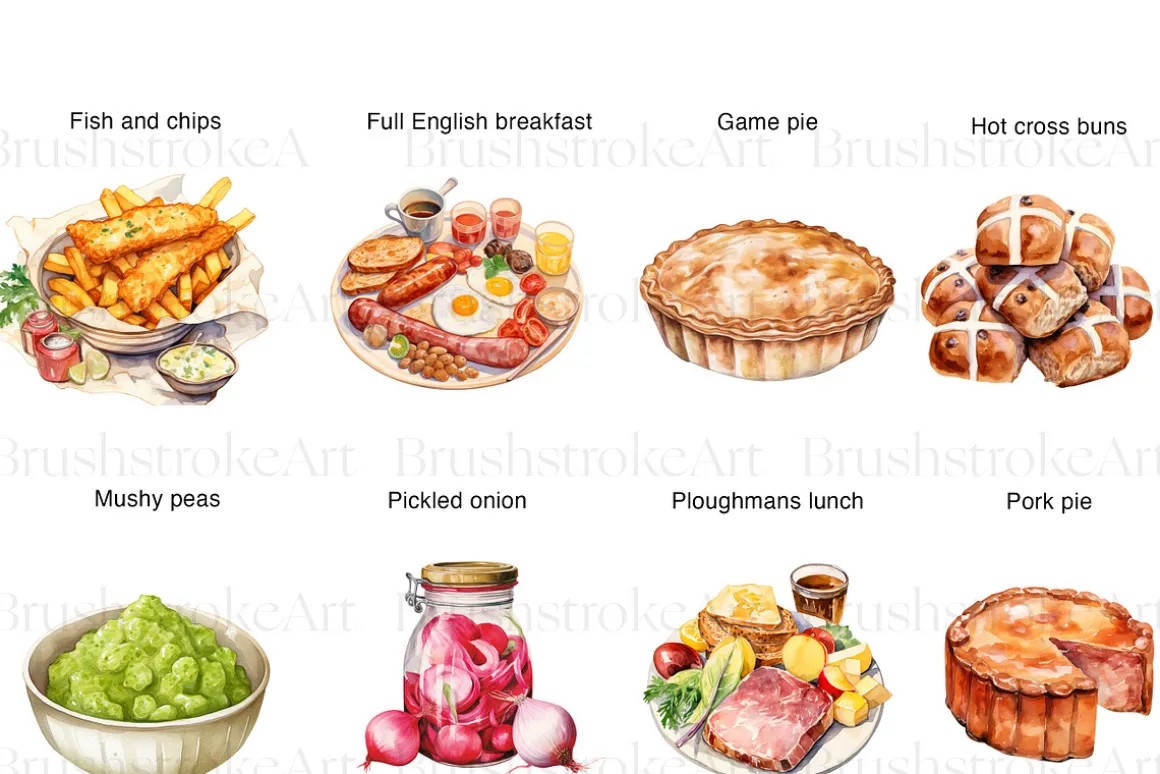 British Food Clipart, Fish and Chips