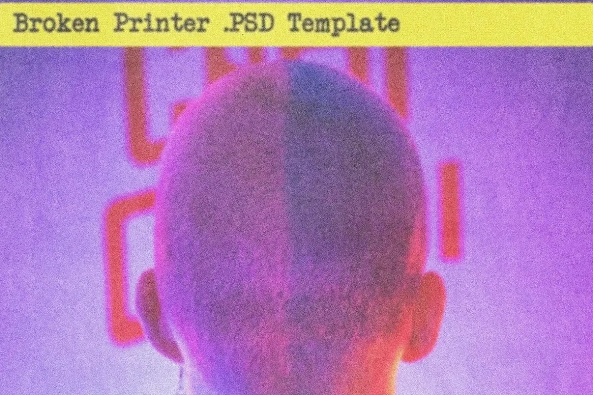 Broken Printer .PSD Template