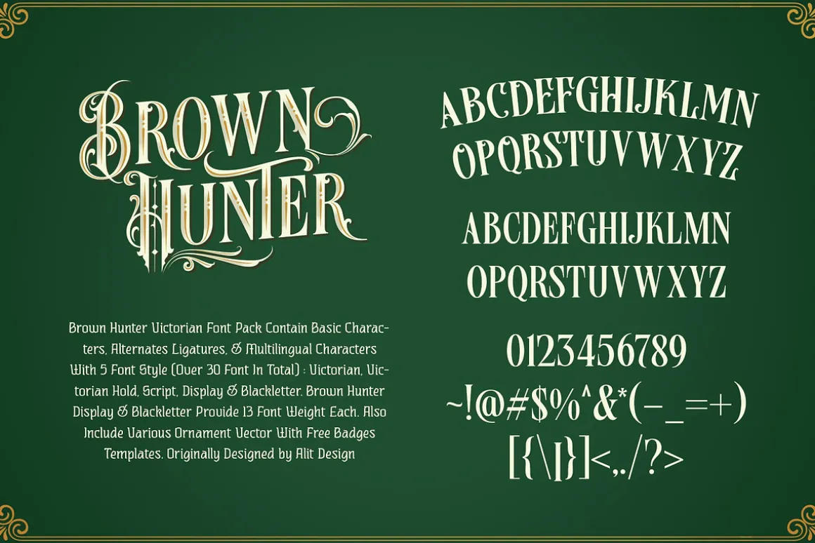 Brown Hunter Victorian Set
