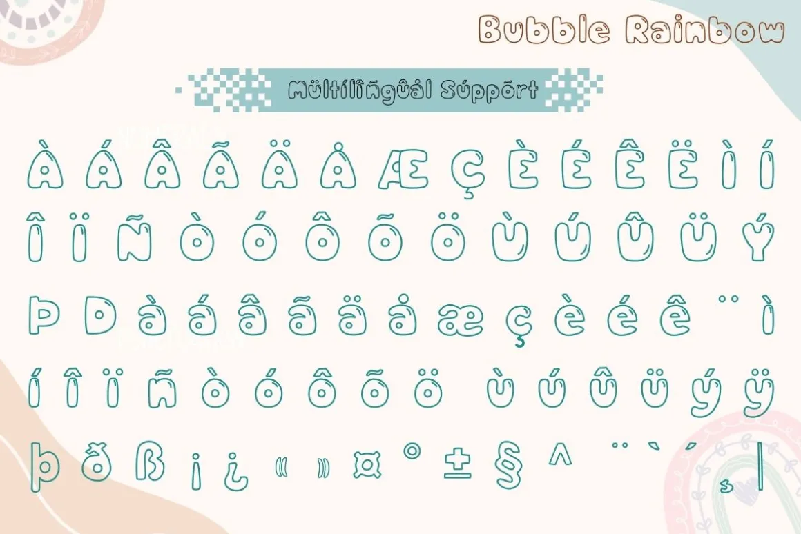 Bubble Rainbow - Outline Font
