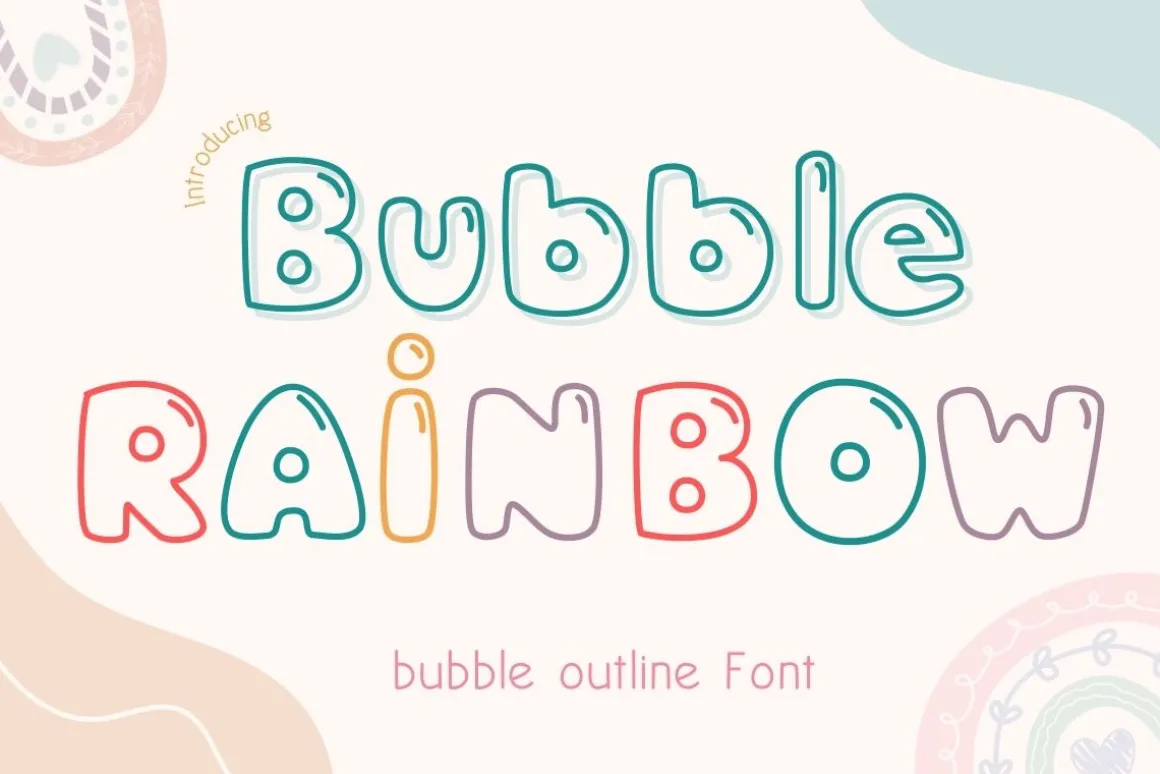 Bubble Rainbow - Outline Font