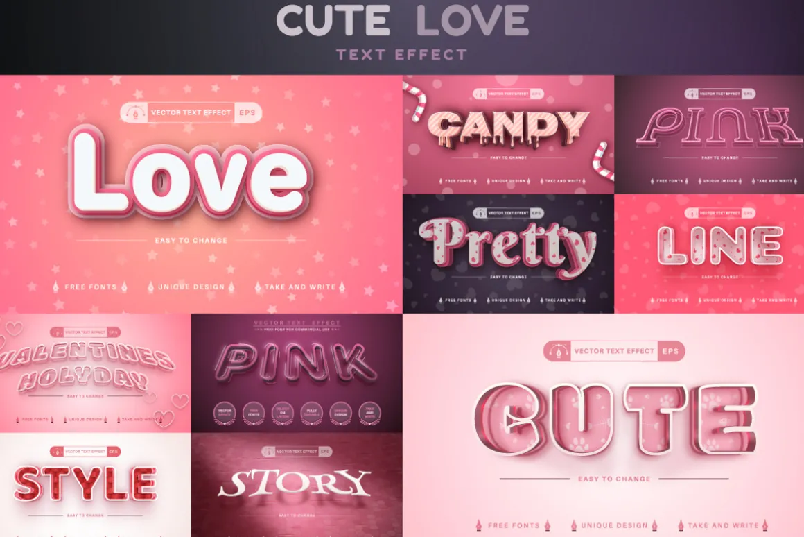 Bundle 100 Editable Text Effects