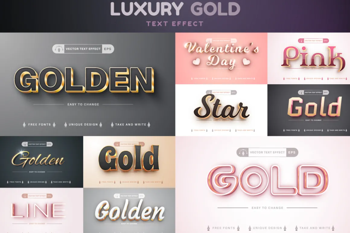 Bundle 100 Editable Text Effects