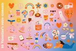 BUNDLE Retro groovy 70s - 5 in 1