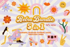 BUNDLE Retro groovy 70s - 5 in 1
