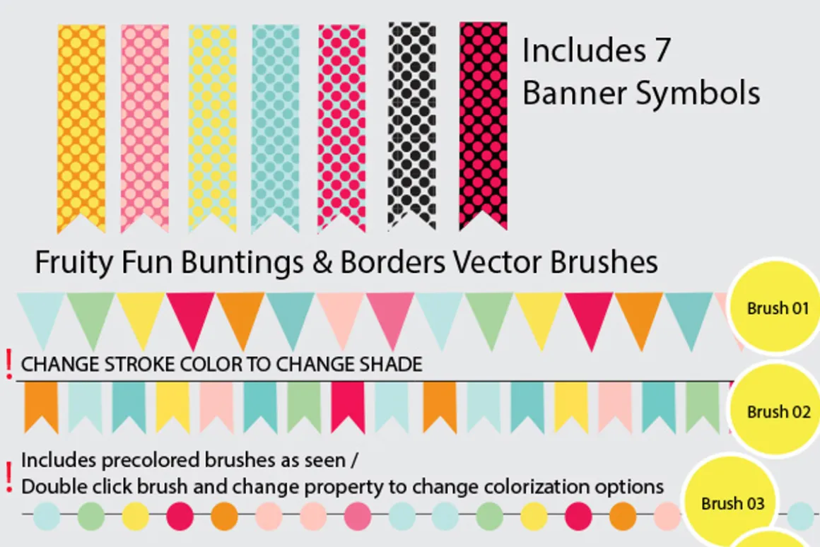 Buntings Banners Vector Brushes SALE