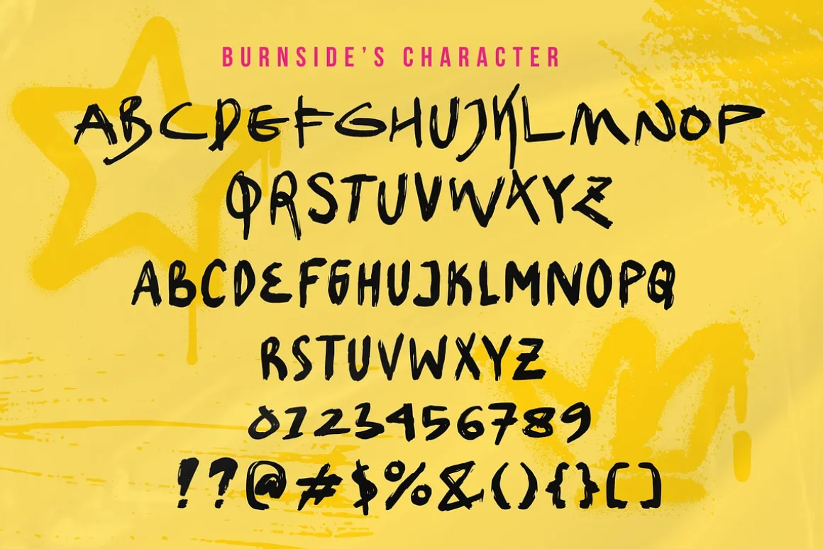 Burn Side Raw Marker Font